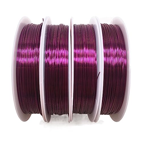 0,3/0,4 mm Bunte Kupferdrähte, Perlendraht for Schmuckherstellung, handgefertigte DIY-Accessoires (Color : Purple, Size : 0.3mm(15m)) von SONLED