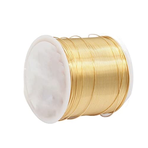 14K vergoldeter Kupferdraht for DIY handgefertigte Schmuckherstellung, Schmuckzubehör, Perlenmaterialien, Draht (Color : 5 Meters, Size : Thickness 0.5mm) von SONLED