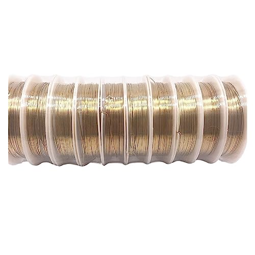 1PCS 0,2/0,3/0,4/0,5/0,6/0,7/0,8/1,0 Mm Messing Kupfer drähte Perlen Draht for Schmuck Machen Gold Farben (Color : Gold, Size : 1.0mm(1m)) von SONLED