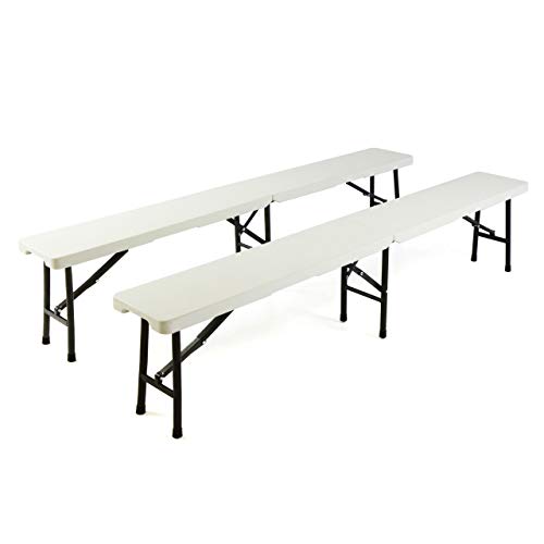 SONLEX 2er Set Bierbank klappbar Partybank 180 x 25 x 41 cm weiß bis 200 kg Gartenbank für 4 Personen Garnitur wetterfest Kunststoff SONLEX 2er Set Bierbank klappbar Partybank 180 x 25 x 41 cm weiß bis 200 kg Gartenbank für 4 Personen Garnitur wetterfest Kunststoff von SONLEX