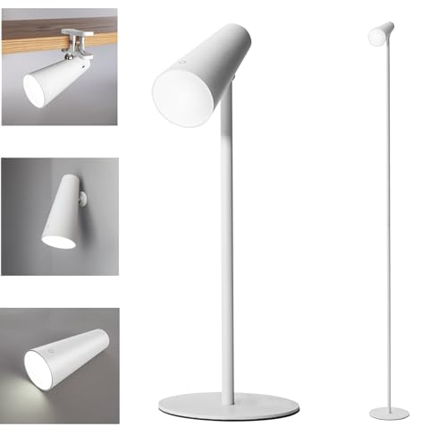 SONNENKERZE 5 IN 1 LED AKKU-MULTIFUNKTIONSLAMPE DIMMBAR TISCHLEUCHTE STANDLEUCHTE TASCHENLAMPE CLIPLEUCHTE KLEMMLEUCHTE TAGESLICHTLEUCHTE (weiß) von SONNENKERZE