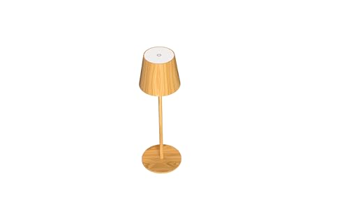 SONNENKERZE LED AKKU-TISCHLAMPE KABELLOS UND TOUCH-DIMMBAR MIT XXL-AKKU (Holz-Optik) von SONNENKERZE