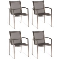 4x Stapelstühle Millenium Edelstahl/Textilen metallic-grau Stapelstuhl - Sonnenpartner 4x Stapelstühle Millenium Edelstahl/Textilen metallic-grau Stapelstuhl - Sonnenpartner von SONNENPARTNER
