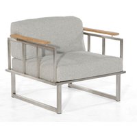 Lounge-Sessel Lotus Edelstahl mit Teakholz Loungesessel - Sonnenpartner von SONNENPARTNER