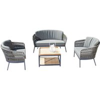 Sonnenpartner - 4-teilige Lounge-Sitzgruppe Advokat & Square mit Tisch Aluminium mit Teakholz/Polyrope Sonnenpartner - 4-teilige Lounge-Sitzgruppe Advokat & Square mit Tisch Aluminium mit Teakholz/Polyrope von SONNENPARTNER