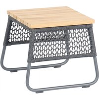 Sonnenpartner - Lounge-Tisch Poison 45x45 cm Teak/Alu/Polyrope grau Beistelltisch von SONNENPARTNER