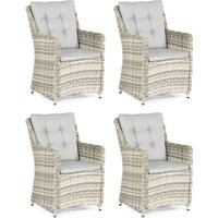 SunnySmart 4x Garten-Sessel Hamilton Alu/Kunststoffgeflecht vintage-taupe Gartenstuhl von SONNENPARTNER