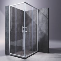 Sonni - 100x90cm Eckeinstieg Duschkabine Sicherheitsglas Schiebetür Eckdusche Duschabtrennung Duschschiebetür Glas von SONNI