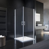 Duschkabine Eckeinstieg Pendeltür Dusche Schwenktür Duschabtrennung Duschwand Rahmenlos und Leicht zu Reinigen 86x86x195cm - Sonni Duschkabine Eckeinstieg Pendeltür Dusche Schwenktür Duschabtrennung Duschwand Rahmenlos und Leicht zu Reinigen 86x86x195cm - Sonni von SONNI