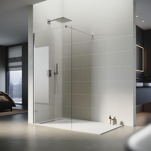 SONNI Duschwand Glas 90 x 200 cm Walk In Dusche 8 mm NANO Glas Duschtrennwand Glas Badewanne Duschwand von SONNI