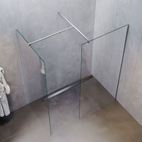 Sonni - 90x200cm Walk in Duschwand mit 90cm Seitenwand 8mm Nano Glas Duschabtrennung mit Stabilisierungsstange von SONNI