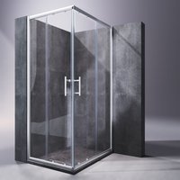 Sonni - 90x70cm Eckeinstieg Duschkabine Sicherheitsglas Schiebetür Eckdusche Duschabtrennung Duschschiebetür Glas H:195cm von SONNI