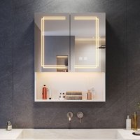 Sonni - Badezimmer Spiegelschrank, Badspiegel mit led Beleuchtung mit 3 einstellbar Lichtfarben Beschlagfrei 2 Türiger Spiegelschrank mit Freifläche Sonni - Badezimmer Spiegelschrank, Badspiegel mit led Beleuchtung mit 3 einstellbar Lichtfarben Beschlagfrei 2 Türiger Spiegelschrank mit Freifläche von SONNI