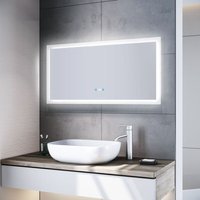 Sonni - Badezimmerspiegel mit led 120 Uhr Beschlagfrei Badspiegel led Touch Beleuchtung 120x60cm Wandspiegel von SONNI