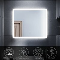 Sonni - Badspiegel led Beleuchtung Badezimmerspiegel mit led Wandspiegel,60x50cm,Touch,Beschlagfrei,Bluetooth,Kaltweiß von SONNI