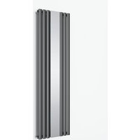 Design Heizkörper Vertikal 1800 Paneelheizkörper mittelanschluss Röhrenheizkörper mit Spiegel Anthrazit 1800x500mm,Einlagig,850 Watt,17-23m² von SONNI