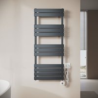 Design Heizkorper Paneelheizkörper, Intelligenter Elektrischer Handtuchhalter mit Temperaturregelung, Anthrazit 1200x500mm, 600W - Sonni von SONNI