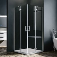 Sonni - Duschkabine 100x100cm Duschabtrennung Duschwand Scharniertür Eckeinstieg Dusche nano Glas von SONNI