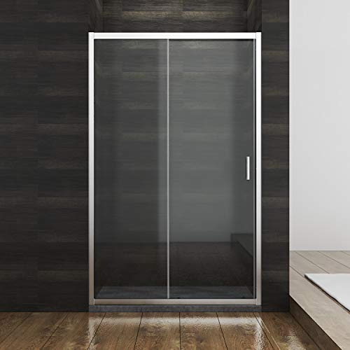Duschkabine Duschschiebetür,Verschiedene Größen 100 cm 110 cm 120 cm, ESG Glastür Dusche Nischentür Einzelschiebetür,Glasschiebetür dusche 120x185 cm von SONNI