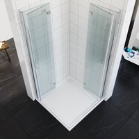 Sonni - Duschkabine Eckeinstieg Faltbar 180º Falttür Dusche Duschabtrennung 6mm nano Glas H:195cm 80x80cm von SONNI