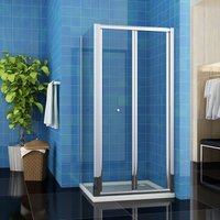 Sonni - Duschkabine Falttür Duschwand glas faltbar für Badezimmer 90x80cm mit Seitenwand von SONNI