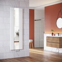 ELEGANT Design Heizkörper wohnzimmer Vertikal mit Spiegel Röhrenheizkörper Einlagig Paneelheizkörper Weiß mit Weiß Multiblock 1800x500mm von SONNI