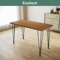 Esszimmertische Wohnzimmer Küchentisch Massiver Stahlrahmen Beine Abgerundete Kanten 120x60x76 cm - Sonni von SONNI