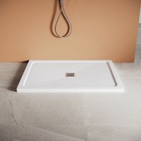 Duschwanne Eingebettete Duschplatte smc Anti Rutsch Quick Drainage Design, Quadratische 1200x900 mm, mit Ablaufgarnitur - Sonni von SONNI