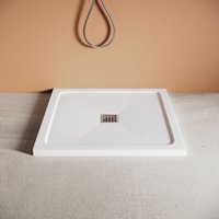 Duschwanne Eingebettete Duschplatte smc Anti Rutsch Quick Drainage Design, Quadratische 900x900 mm, mit Ablaufgarnitur - Sonni von SONNI