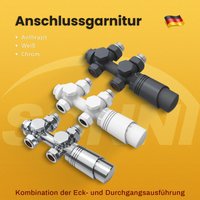 Sonni - Heizkörper Thermostat Anschlussgarnitur Ventil Heizkörper Hahnblock Anthrazit,Mittelanschluss 1/2',Eck-und Durchgangsform von SONNI