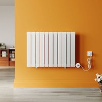 Heizkörper aus Stahl, Intelligenter Heizkörper Flach mit Temperaturregelung, Vertikal Einlagig Design Flach Paneelheizkörper, Weiß 600x830mm, 800Watt von SONNI