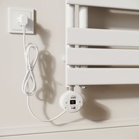Sonni - Heizstab 800W Weiß Heizpatrone für Badheizkörper mit Thermostat und lcd Display und Timing-Funktion Mit Power-Off-Speicher Schutz vor von SONNI