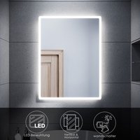 LED Badpiegel 60x80 mit LED-Beleuchtung Bad Badezimmer Wandspiegel Lichtspiegel von SONNI