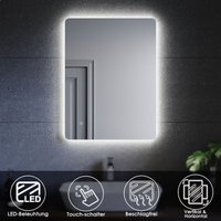 LED Badspiegel beleuchtung 80x60cm touch Badezimmerspiegel mit Beschlagfrei,IP44 wandspiegel bad mit PVC-Rückwand LED Badspiegel beleuchtung 80x60cm touch Badezimmerspiegel mit Beschlagfrei,IP44 wandspiegel bad mit PVC-Rückwand von SONNI