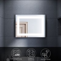 Led Badspiegel Badezimmer Wandspiegel Bad Spiegel mit LED-Beleuchtung Energiesparend Lichtspiegel 60 x 50 cm kaltweiß IP44 - Sonni von SONNI