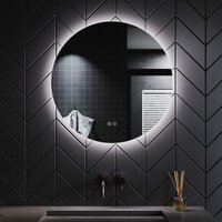 Led Badspiegel rund mit beleuchtung Touch Badezimmerspiegel Beschlagfrei IP44 -Type 1-φ60cm,3 Lichtmodi,dimmbar von SONNI