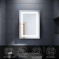 Led Spiegelschrank Badezimmerspiegel Badschrank mit Beleuchtung Schiebetür Kippschalter Beschlagfrei mit Steckdose 50x70cm - Sonni von SONNI