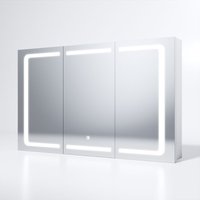 Sonni - led Spiegelschrank Badezimmerspiegel Edelstah mit Touch Steckdose Badschrank Badspiegel 105x65x13.3cm von SONNI