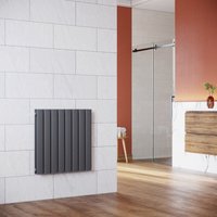 Paneelheizkörper Horizontal 630 x 616 mm Anthrazit Badezimmer/Wohnraum Doppellagig Horizontal Heizkörper Badheizkörper Design Flachheizkörper - Sonni von SONNI