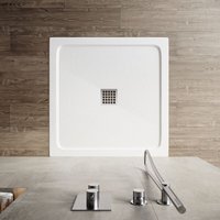 Sonni - Quadratische Duschwanne Rutschfeste versenkte Duschwanne smc Quick drain design 900x900 mm von SONNI