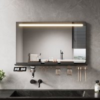 SONNI 1000x600 Badspiegel mit LED Beleuchtung, Antibeschlag, Ablage, Dimmbare 3-Farben Beleuchtung und Touch-Schalter SONNI 1000x600 Badspiegel mit LED Beleuchtung, Antibeschlag, Ablage, Dimmbare 3-Farben Beleuchtung und Touch-Schalter von SONNI