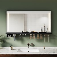 SONNI Badspiegel mit LED Beleuchtung Ablage, Antibeschlag, 3-Farben Beleuchtung und Einstellbare Helligkeit, 1200×600, Doppelseitige Lichtstreifen SONNI Badspiegel mit LED Beleuchtung Ablage, Antibeschlag, 3-Farben Beleuchtung und Einstellbare Helligkeit, 1200×600, Doppelseitige Lichtstreifen von SONNI