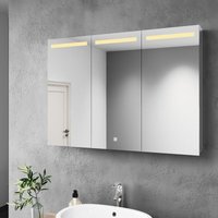 SONNI 3 Lichtfarben Dimmbar LED Spiegelschrank Badezimmerspiegel Badspiegel Touch Steckdose Edelstahl 90x65cm Kabelloses Scharnier Design SONNI 3 Lichtfarben Dimmbar LED Spiegelschrank Badezimmerspiegel Badspiegel Touch Steckdose Edelstahl 90x65cm Kabelloses Scharnier Design von SONNI