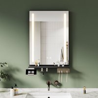 SONNI Badspiegel mit LED Beleuchtung Ablage, Antibeschlag, 3-Farben Beleuchtung und Einstellbare Helligkeit, 500×700, Doppelseitige Lichtstreifen SONNI Badspiegel mit LED Beleuchtung Ablage, Antibeschlag, 3-Farben Beleuchtung und Einstellbare Helligkeit, 500×700, Doppelseitige Lichtstreifen von SONNI