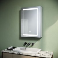 SONNI Aluminium Spiegelschrank LED mit Beleuchtung 50cm mit Touch Steckdose Beschlagfrei Badspiegel kabellosem Scharnier Design SONNI Aluminium Spiegelschrank LED mit Beleuchtung 50cm mit Touch Steckdose Beschlagfrei Badspiegel kabellosem Scharnier Design von SONNI