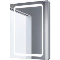 Sonni - Aluminium Spiegelschrank mit led Beleuchtung mit Touch Steckdose und Beschlagfrei Drahtloses Scharnier & Softclose Scharnieren 50x70cm von SONNI