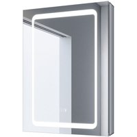 SONNI Aluminium Spiegelschrank mit LED Beleuchtung mit Touch Steckdose und Beschlagfrei Drahtloses Scharnier & Softclose Scharnieren 50x70cm von SONNI
