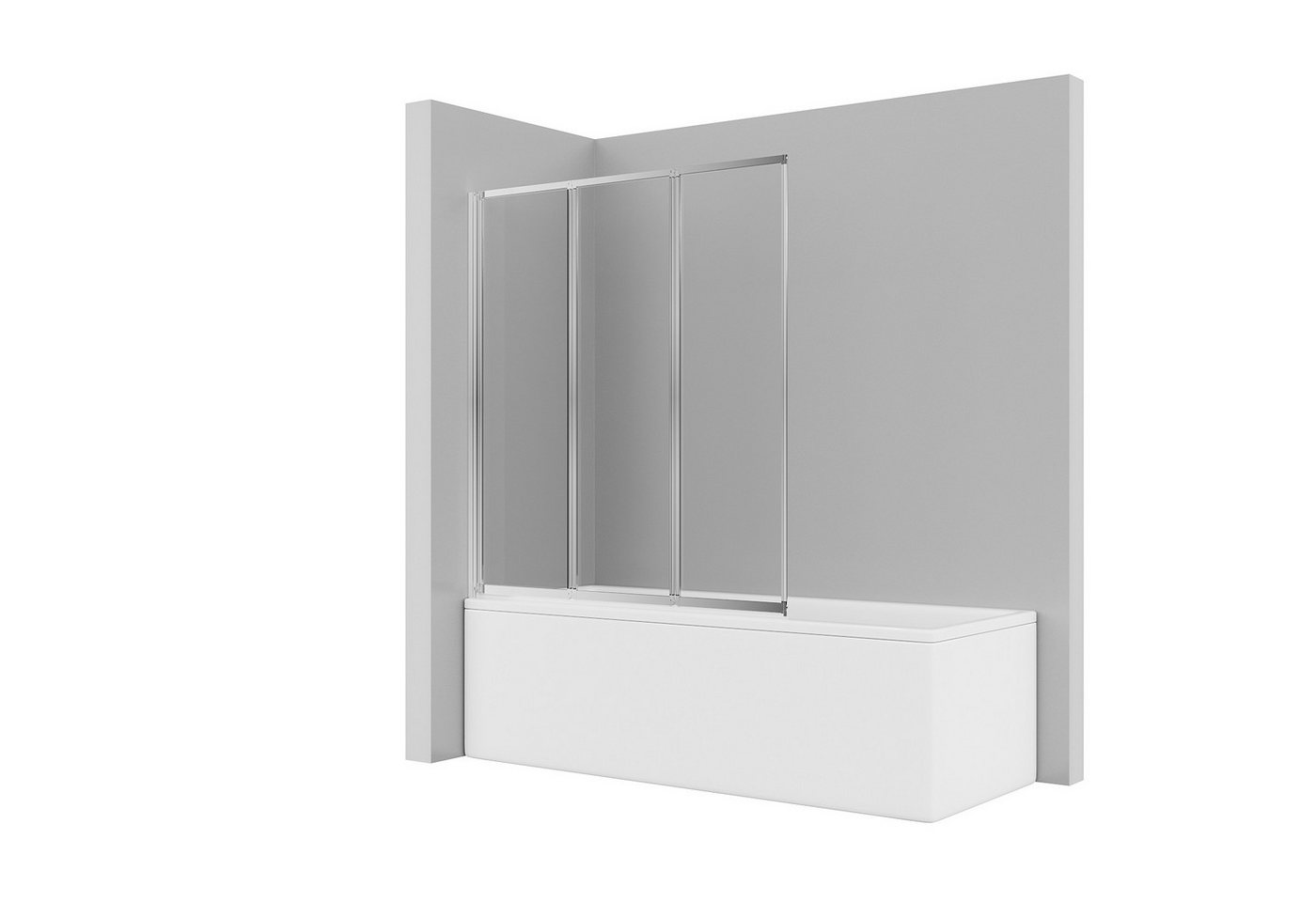 SONNI Badewannenaufsatz Badewannenaufsatz Faltbar, 3 teilige Faltwand,130x140 cm, Nano Glas, Einscheibensicherheitsglas mit Nano Beschichtung, Badewannenfaltwand von SONNI