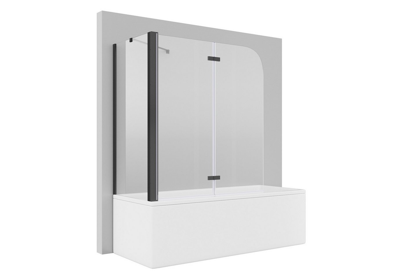 SONNI Badewannenaufsatz NANO Glas, 120x140cm, mit Seitenwand, Faltbar, Schwarz, Einscheibensicherheitsglas mit Nano Beschichtung, für Badezimmer, faltbar SONNI Badewannenaufsatz NANO Glas, 120x140cm, mit Seitenwand, Faltbar, Schwarz, Einscheibensicherheitsglas mit Nano Beschichtung, für Badezimmer, faltbar von SONNI