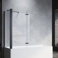 SONNI Badewannenaufsatz Schwarz Faltwand Glas für Badewanne Duschabtrennung Duschwand 2-teilig H.140xB.120cm,mit Seitenwand 70x140 cm SONNI Badewannenaufsatz Schwarz Faltwand Glas für Badewanne Duschabtrennung Duschwand 2-teilig H.140xB.120cm,mit Seitenwand 70x140 cm von SONNI